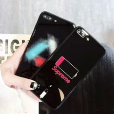 シュプリームSupreme アイフォン iphone6/6s/7/8/X Plus ケース 背面ガラス 鏡面 オシャレ かっこいい 背面カバー